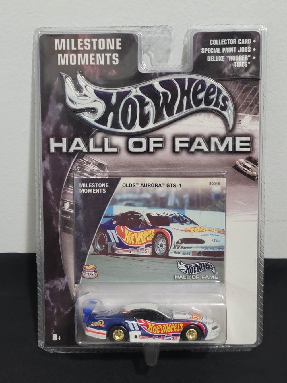 Hot Wheels Hall of Fame Blue & White Olds Aurora GTS-1 Die-Cast Car